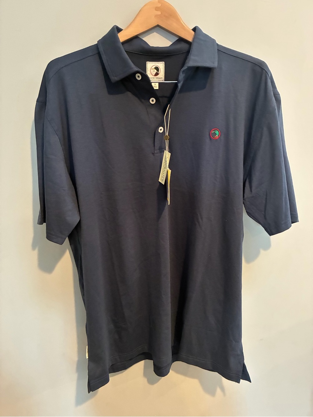 Duck Head Men's Navy Polo with Subtle Chest Emblem